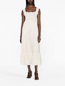 Gucci broderie anglaise cotton midi dress - Beige