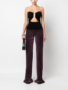 Rick Owens ribbed-waistband velvet trousers - Paars