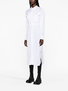 Alexander McQueen box-pleat cotton shirt dress - Wit