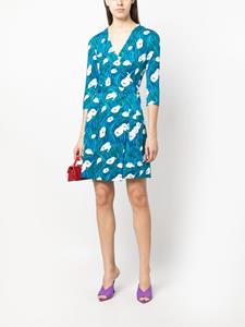 DVF Diane von Furstenberg abstract-print silk wrap dress - Blauw