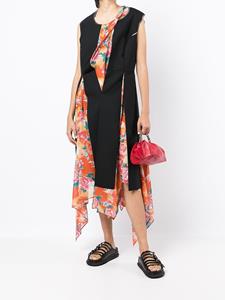 Junya Watanabe Midi-jurk met bloemenprint - Zwart