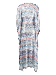 Missoni patterned-intarsia knitted beach dress - Blauw