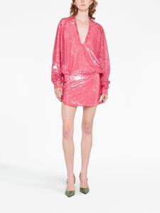 The Attico V-neck sequin minidress - Roze