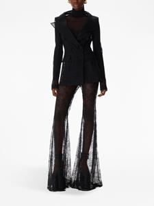 Nina Ricci lace-detailing flared trousers - Zwart