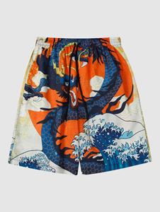 Zaful Dragon und Sonnendruck Lässige Shorts