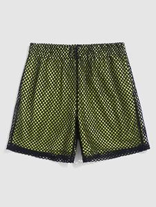 Zaful Hollow Out Mesh Double-layered Casual Shorts