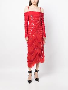 The Attico Jada sequin-design midi dress - Rood