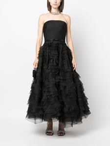 Ana Radu ruffled corset-style midi dress - Zwart
