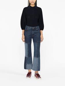 Chloé patchwork cropped flared jeans - Blauw