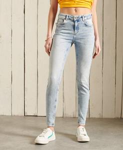 Superdry Vrouwen Mid Rise Skinny Jeans Lichtblauw Grootte: 25/28