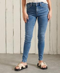 Superdry Vrouwen Skinny Jeans met Hoge Taille Blauw Grootte: 26/28