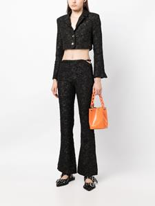 GANNI jacquard flared trousers - Zwart