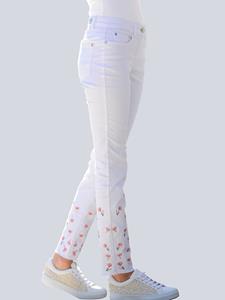 Alba moda Jeans met bloemenborduursel  Steen