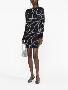 Versace Mini-jurk met bloemenprint - Zwart