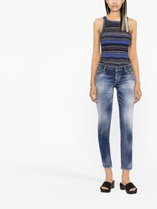 Dsquared2 faded cropped skinny jeans - Blauw