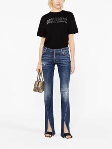 Dsquared2 distressed trumpet bootcut jeans - Blauw