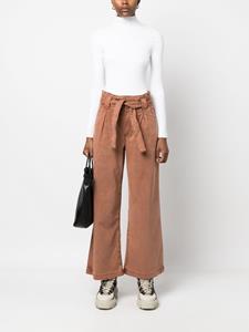 PAIGE tied-waist flared cropped jeans - Bruin