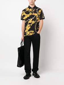 Versace Poloshirt met barokpatroon - Zwart