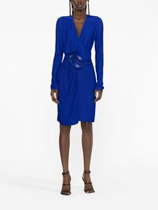 TOM FORD long-sleeved belted wrap dress - Blauw