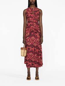 Ulla Johnson Gwynne printed ruched midi dress - Roze