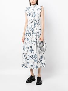 Erdem floral-print cotton midi dress - Wit