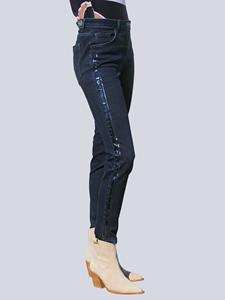 Alba moda Jeans met galonstrepen en pailletten  Blauw