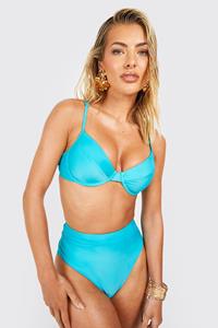 Boohoo Essentials Underwired Bikini Top, Aqua