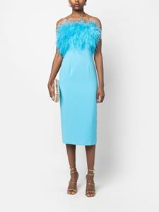 NISSA Midi-jurk met veren afwerking - Blauw