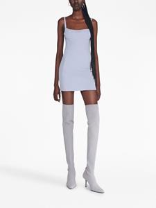 Dion Lee Serpent lace-panel ribbed-knit minidress - Blauw