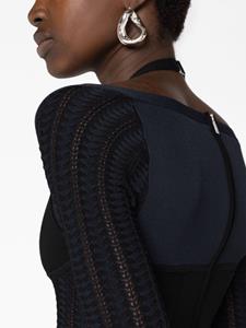 Dion Lee open-knit corset minidress - Zwart