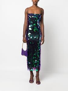 The New Arrivals Ilkyaz Ozel holographic-effect sequinned midi dress - Paars