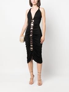 Cult Gaia Midi-jurk met gedrapeerd detail - Zwart