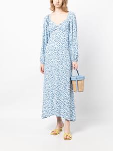 Faithfull the Brand Yuliana floral-print midi dress - Blauw