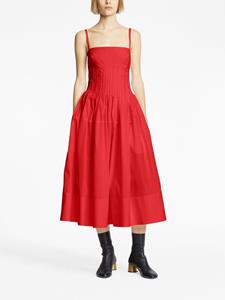 Proenza Schouler pintuck-detail poplin A-line dress - Rood