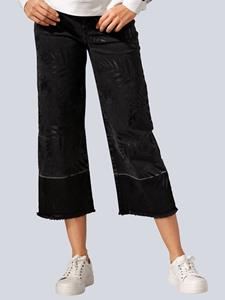 Alba moda Jeans met opvallende folieprint  Donkergrijs