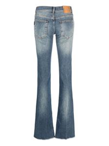 Haikure bleach-effect button-up flared jeans - Blauw