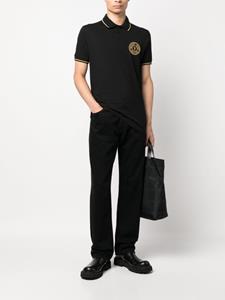 Versace Poloshirt met geborduurd logo - Zwart
