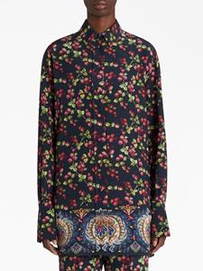 ETRO floral-print shirt dress - Blauw