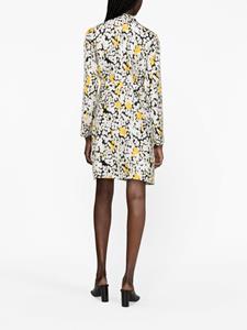 Lanvin floral-print belted wrap dress - Wit