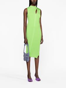 Versace cut-out ribbed-knit midi dress - Groen
