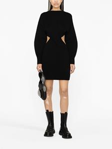 Alexander McQueen cut-out ribbed-knit minidress - Zwart