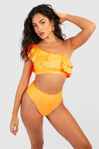 Boohoo High Waisted Bikini Brief, Neon-Orange