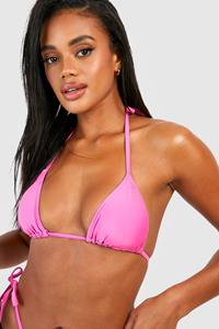 Boohoo Essentials Padded Triangle Bikini Top, Pink