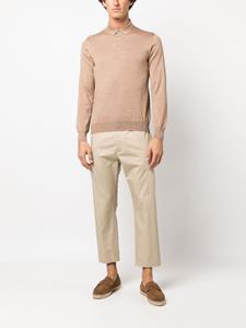 Lardini long-sleeved wool polo shirt - Beige