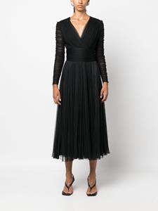 Ana Radu Midi-jurk met V-hals - Zwart