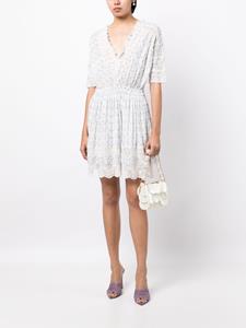 LoveShackFancy Mini-jurk met bloemenprint - Wit