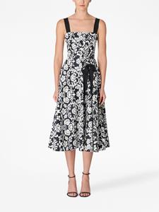Carolina Herrera floral-print sleeveless midi dress - Zwart