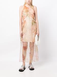 Collina Strada Light Chrysanthemun Orchard midi dress - Veelkleurig