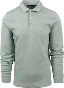 Suitable Langarm Slim-Fit Poloshirt "Jink" Stahlgrün