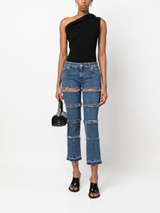 Alexander McQueen distressed cropped jeans - Blauw